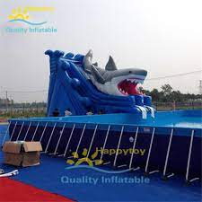 Maybe you would like to learn more about one of these? Above Ground Water Park Toys Large Inflatable Shark Water Slide For Pool Inflatable Bouncers Aliexpress