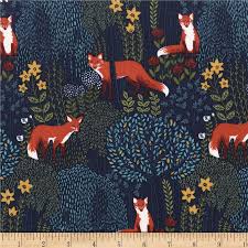 Michael Miller Into The Woods Into The Woods Nite Woodland Fabric Fox Fabric Woodland Baby Quilt