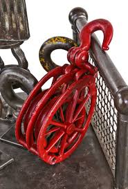 51 items found from ebay international sellers. Single Vintage American Industrial Red Painted Steel And Or Iron Oversized Hoisting Pulley Block With Large Hook And Spoked Sheaves