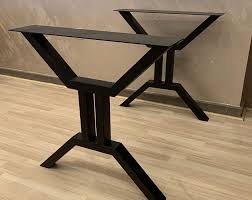 Metal Table Legs H Style Set Of 2 Adjustable Leveling Feet In 2020 Metal Table Legs Metal Table Table Legs