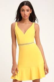 Yellow Bridesmaid Cocktail Dresses Under 100 At Lulus Com Yellow Lace Dresses Party Dresses For Women Yellow Lace