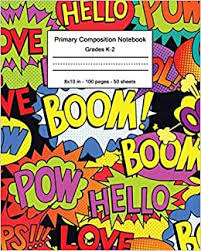 Print primary writing paper with the dotted lines. Primary Composition Notebook Comic Story Paper Journal Handwriting Exercise Book With Dashed Middle Line Grades K 2 Composition School Notebook With Drawing Space Marvel Speech Bubbles Print Amazon De Books Sublime