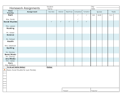 Assignment Tracker Template Unique Homework Assignment