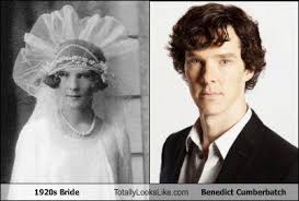 Black And White Celebrities That Look Alike This 1920 S Bride Totally Looks Like Benedict Cumberbatch Celebrities Funny Benedict Cumberbatch Real Life Disney Characters