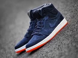 Air Jordan 1 Mid Navy Orange Sneakernews Com Air Jordans Popular Sneakers Snicker Shoes