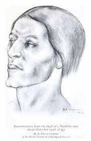 Reconstruction from the skull of a Neolitnic man about thirty-five years of  age