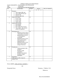 Format penilaian portofolio rekaman anekdot. Lembar Penilaian Portofolio