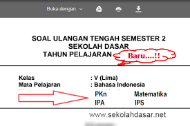 Itulah kumpulan file download soal pts / uts kelas 6 semester 2 k13 terbaru tahun ajaran 2019/2020. Kumpulan Soal Uts Kelas 5 Sd Mi Semester 2 Sekolahdasar Net