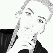 Girl Drawing Dessin Noir Et Blanc Dessins De Fille Dessin Fille