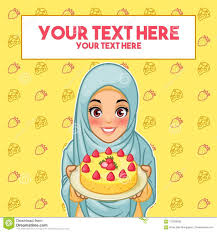 Galeri gambar kartun muslimah chef tidak merupakan sesuatu tabuh lagi kalau medsos di era. Muslim Woman Holding A Plate Of Dessert Kartun Desain Logo Bisnis Desain Logo
