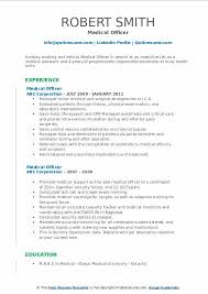 Create a resume in minutes with professional resume templates. Medical Officer Resume Samples Qwikresume