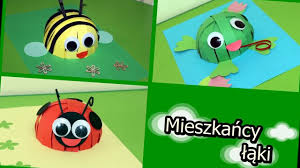 Mieszkańcy łąki z papierowych pasków / pomysły zabaw / zabawy plastyczne /  paper craft / kids craft - YouTube