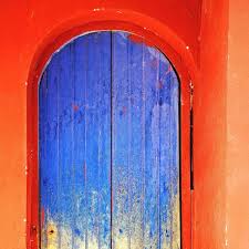 Orange Walls And Blue Door Orange Walls Blue Door Beautiful Doors
