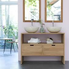 Meuble Double Vasque L 110 X H 78 X P 50 Cm Teck Naturel Kwarto Leroy Merlin Meuble Sous Vasque Meuble De Salle De Bain Meuble Double Vasque