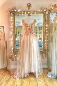 Colourful Flower Embellished Tulle Wedding Dress Wedding Dresses Gold Wedding Gowns Bodice Wedding Dress