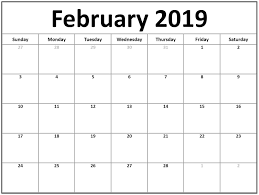 February 2019 Calendar Calendar Template Printablefebruary 2019 Calendar Te Printable Blank Calendar Monthly Calendar Printable Free Printable Calendar Monthly