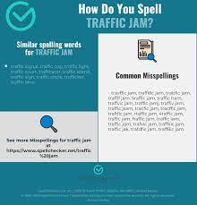 Common misspellings of the word trafficking are: Correct Spelling For Traffic Jam Infographic Spellchecker Net