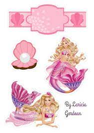 استكرت كرتون Barbie Sereia Decoracao Festa Barbie Bolo Barbie