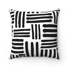 Black And White Decorative Pillows Black And White Decorative Pillow Throw Pillow Accent Pillow Geometric Geometric Geometric Pillow Pillows Decorative Patterns White Decorative Pillows