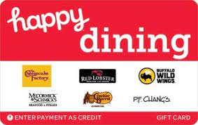 The service was excellent, the food was delicious and the price after the certificate was good. Happy Dining Gift Card Giftcards Com