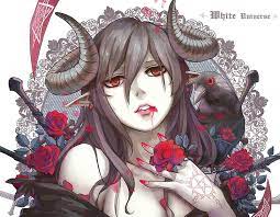 Top 10 hottest anime characters. Hd Wallpaper Anime Horns Pointed Ears Crow Original Characters Anime Girls Wallpaper Flare