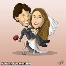 Bride And Groom Caricature Jewish Wedding Invitations Bride Carrying Groom Jewish Wedding Invitations Caricature Jewish Wedding