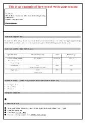 You just need to follow a few simple steps to get the best resume it is the best cv format to search for a job! Noor Exprnc Iti Resume
