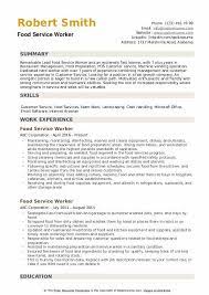 Example Resume For Food Industry