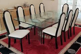 Measuring 34 h x 17.5 w x 21.5 d overall, each dining chair has an 18.5 seat height and a 250 lbs. Conjunto De 8 Vintage Anos 80 Italiano Sillas De Comedor De Madera De Laca Negra Ebay