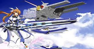 takamachi nanoha, strike cannon, fortress, and nahel argama (gundam and 3  more) drawn by tianyu_jifeng | Danbooru