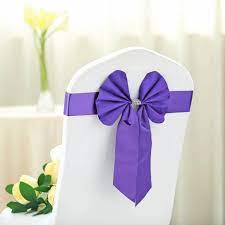 5 pack purple reversible chair sashes with buckle double sided pre tied bow tie chair bands satin faux leather in 2021 chair sashes leather bows leather bow tie