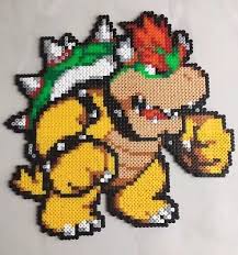 Pixel Art Perles A Repasser Bowser De Super Mario Pixel Art Art Perle Art