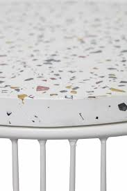 Made from a concrete or cement base, a mix of stone, granite, glass. Bloomingville Cap Side Table White Terrazzo Living And Co