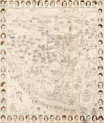 Hollywood Star Map Golden Age Celebrities 1937 Alfabet Tekenen