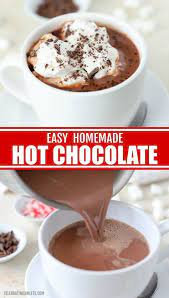 Easy Homemade Hot Chocolate Made With Cocoa Powder And Chocolate Chips Ready In Minutes Hot Chocolate Recipe Easy Homemade Hot Chocolate Hot Chocolate Recipes