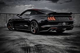 Black And Red Mustang Gt Black Ford Mustang With Custom Orange Accents Mustang Ford Mustang Ford