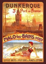 Dunkerque Port De France Malo Les Bains Giclee Print Retro Travel Poster Vintage Travel Posters Vintage Beach Posters