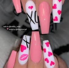 This product has superior adhesion and shows true color. Pink And White Nails Heart Nails Kiss Nails Valentine S Nails Ballerina Nails Acrylic Nai Nail Designs Valentines Valentine S Day Nail Designs Heart Nails