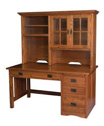 Mission Computer Desk With Drawer Pedestal And Optional Hutch From