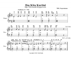 Not angka pianika lagu ibu kita kartini ciptaan w.r. Lirik Lagu Ibu Kita Kartini Beserta Not Angka Rasanya