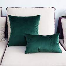 What kind of throw pillows are sage green? High Quality Soft Emerald Green Velvet Pillow Case Cushion Cover Dark Green Pillow Cover No Balling Up Without Stuffing Wish