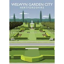 East Urban Home Welwyn Garden City Graphic Art Wayfair Co Uk Welwyn Garden City City Art