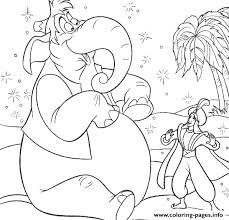 Movie of aladdin coloring sheets best main title character are the sultan, aladdin, princess jasmine, genie, lago, abu and magic carpet. Aladdin And Sitting Elephant Disney Princess Coloring Pagesa504 Coloring Pages Printable