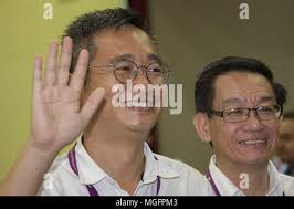 Brian Lai one of the Pakatan Harapan candidate seen waving hand after he  submitted the candidate form. Malaysia has held a nomination day for the  14th general election