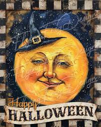 Halloween Wreath Vintage Moon