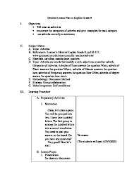 Absolute beginner english lesson plan welcome to the class! Detailed Lesson Plan In English Grade 9 30j7ogpzxw0w