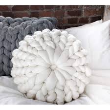 Amazon Com Fohoma Hand Knit Pillow Super Chunky Giant Wool Yarn Arm Knit Cozy Round Pillow Couch Decorative In 2020 Knit Pillow Decorative Pillows Couch Round Pillow
