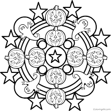 Halloween mandala coloring pages free printable adue280a6. Halloween Mandala With Ghosts And Stars Coloring Page Coloringall