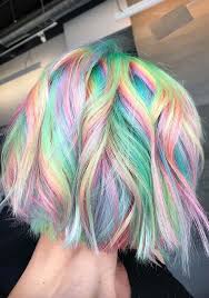 This hairstyle that very short but you're still able to maintain a braid with it. Awesome Rainbow Hair Colors For Short Haircuts In 2018 Stylezco