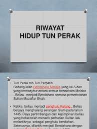 Daftar riwayat hidup yang dibuat baik dan benar akan memperbesar peluang untuk diterima bekerja pada perusahaan tersebut. Biodata Tun Perak